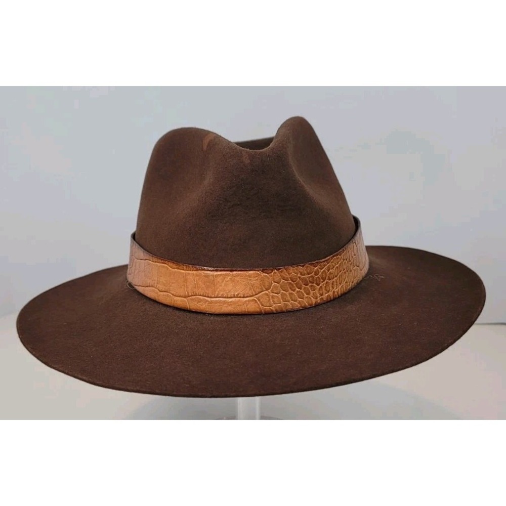 John B. Stetson 3X Vintage Brown Beaver Felt COWBOY Fedora Hat Size 6 7/8